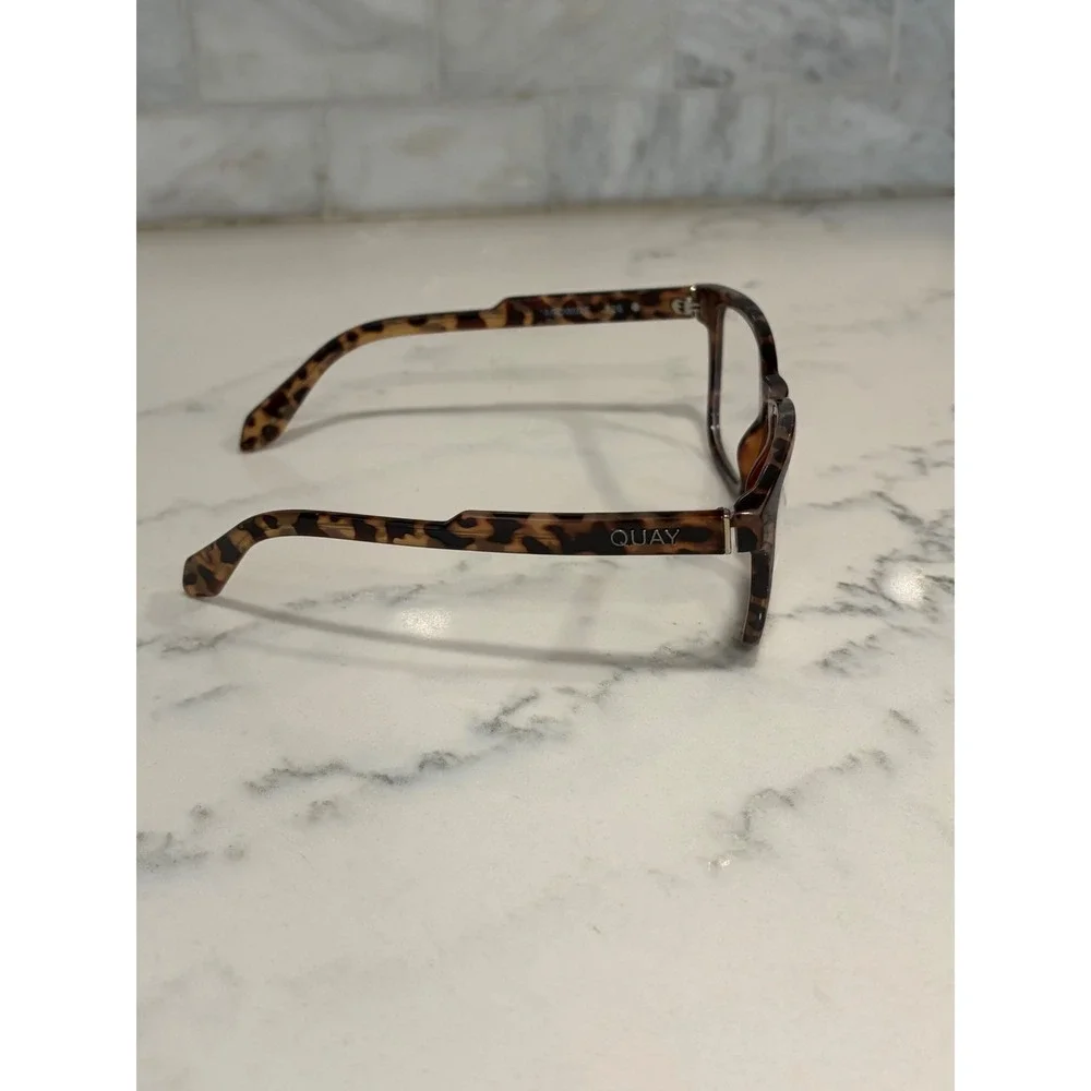 Quay Australia Hardwire Tortoise Blue Light Blocking Glasses Square Frames